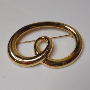 Gold Tone Metal Monet Loop Brooch